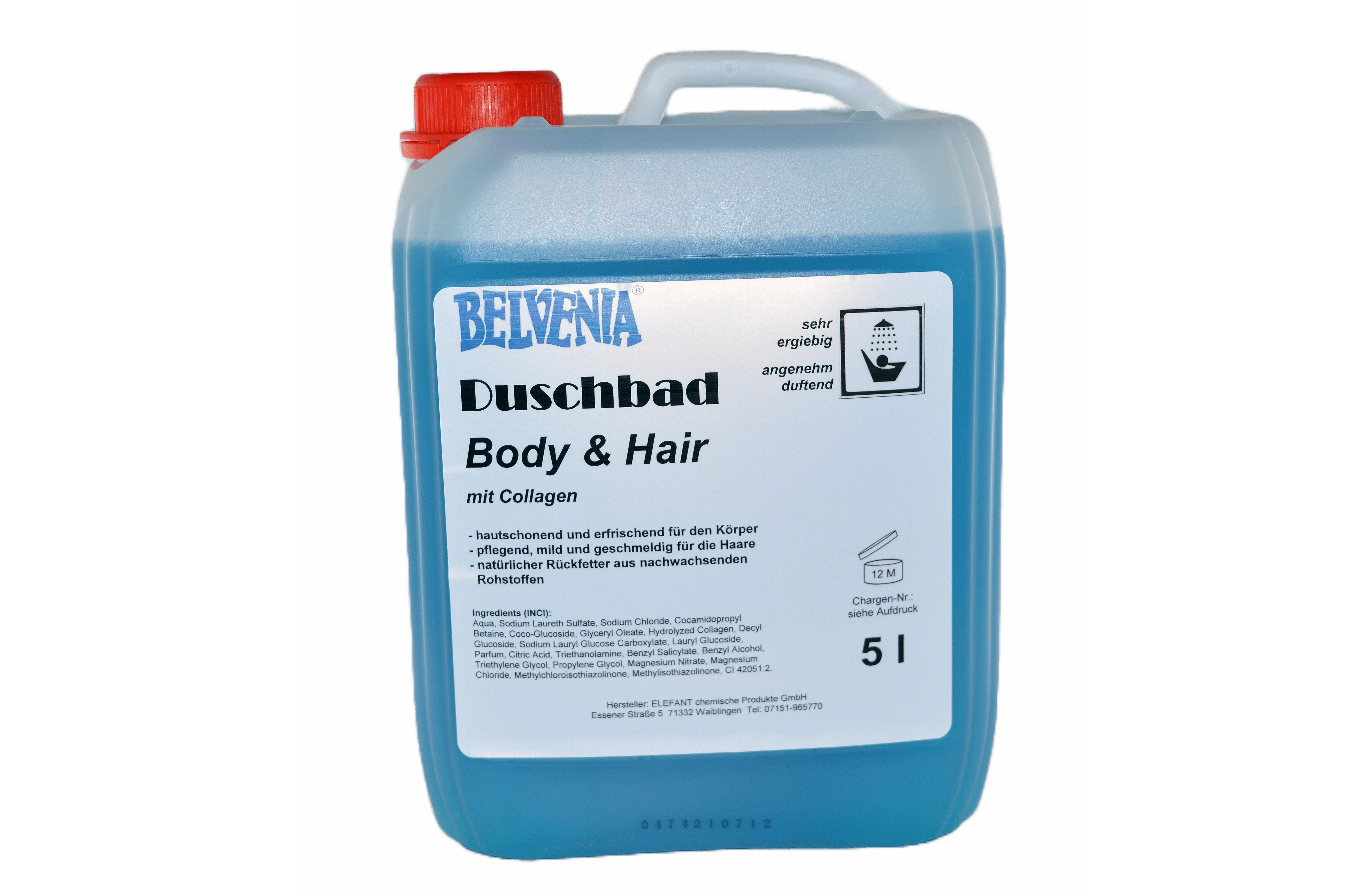 BELVENIA-Duschbad Body & Hair mit Collagen 5 Liter Kanister