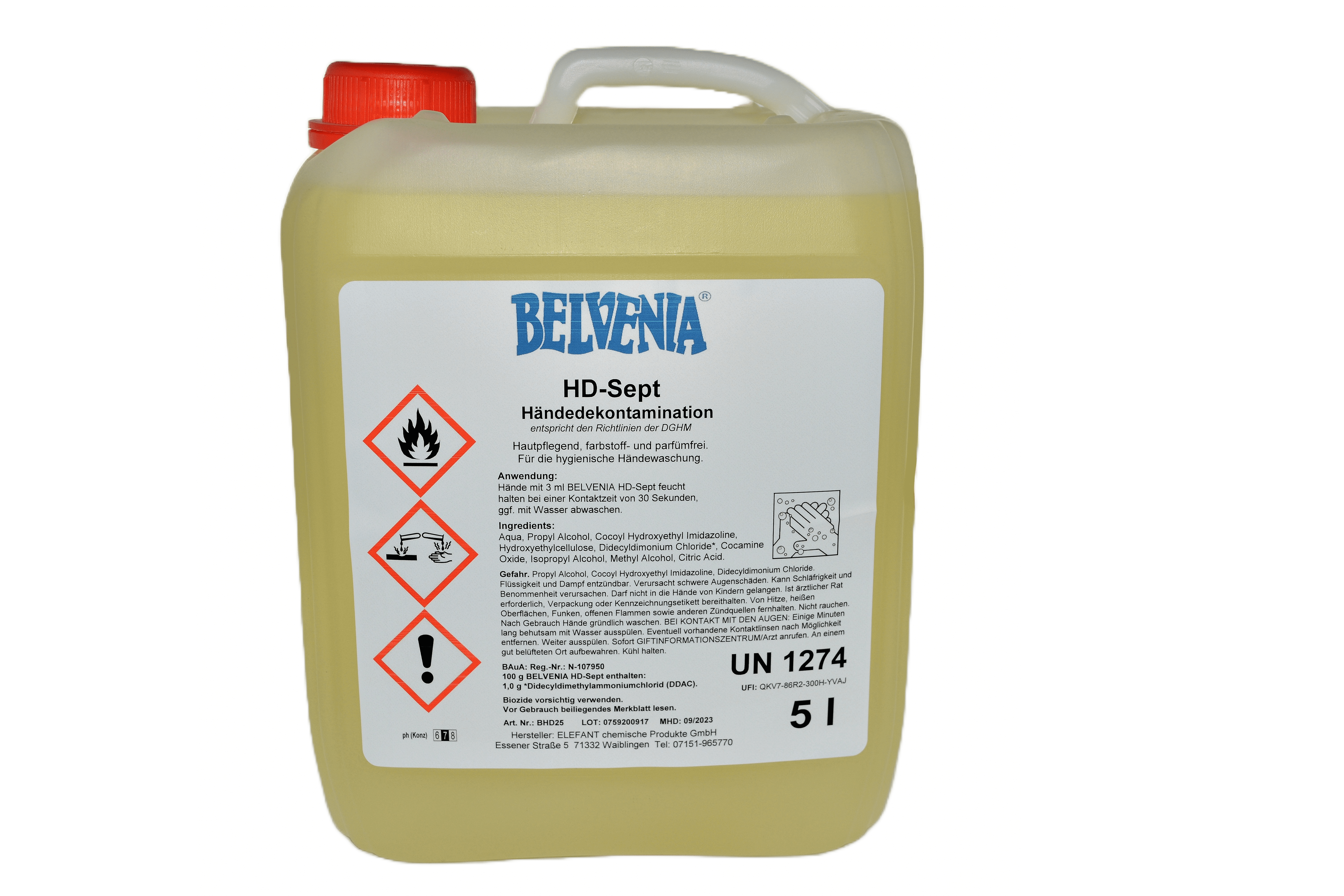 BELVENIA-HD 2 Händedekontamination 5 Liter Kanister