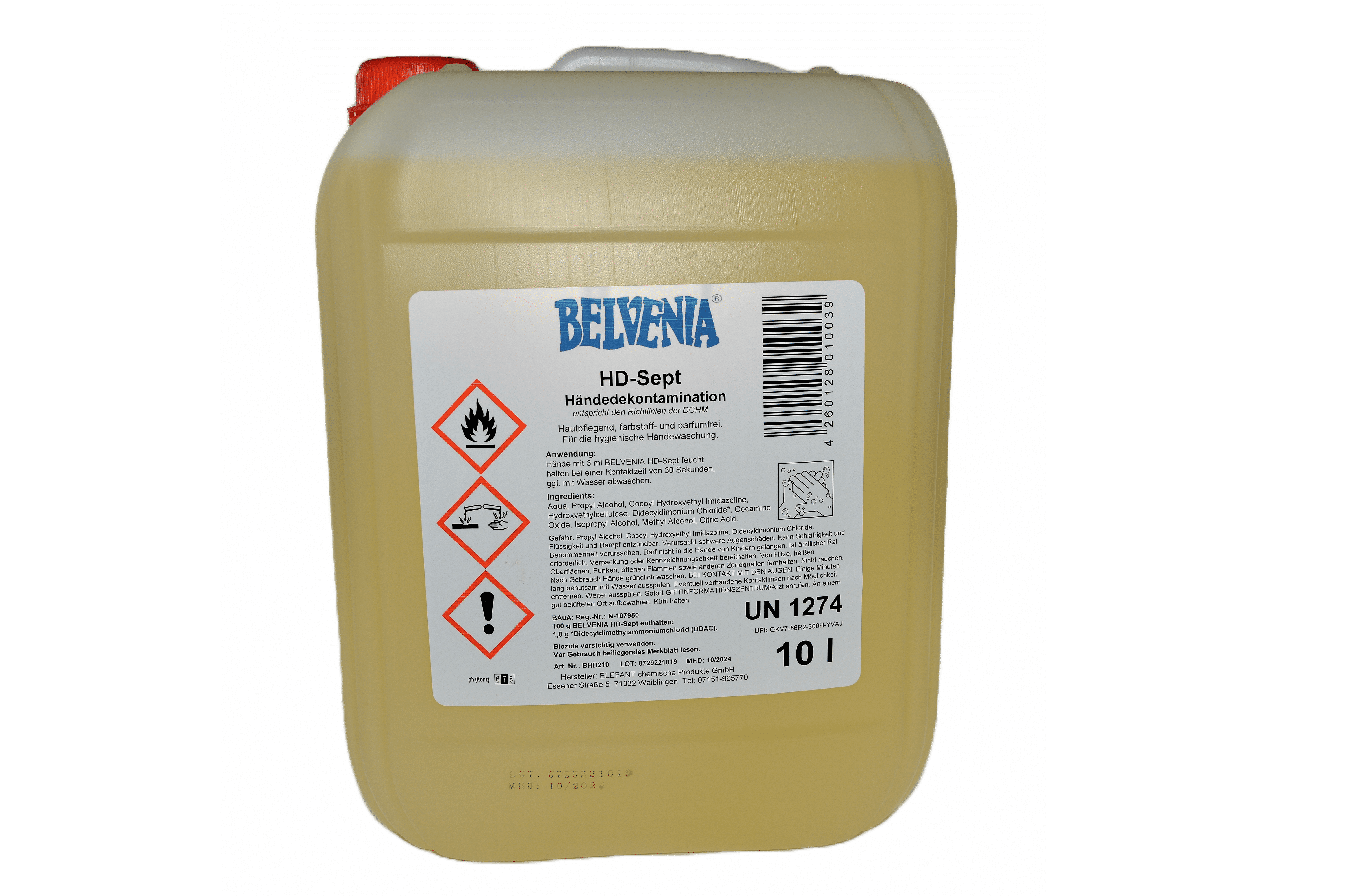 BELVENIA-HD Sept  Händedekontamination 10 Liter Kanister