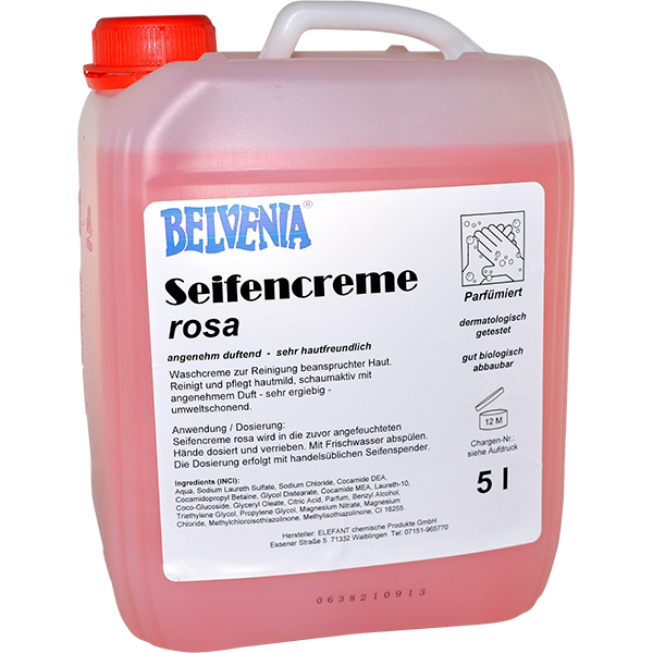 BELVENIA-Cremeseife rosa 5 Liter Kanister